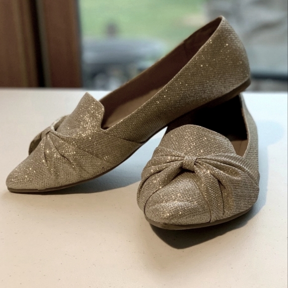 torrid Shoes - Torrid Gold Mettalic Sz 11W, Ballet Loafer, Flats, Slipons, EUC